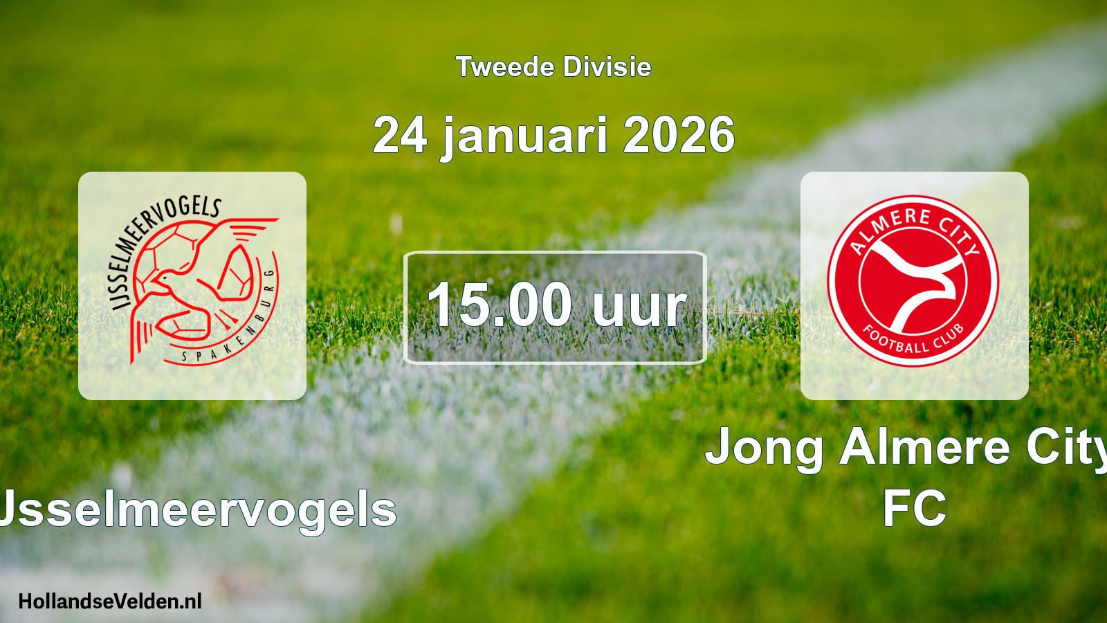 Scheduled Match: IJsselmeervogels - Jong Almere City FC (24 January 2026)