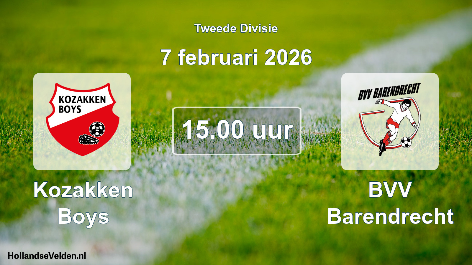 Scheduled Match: Kozakken Boys - BVV Barendrecht (7 February 2026)