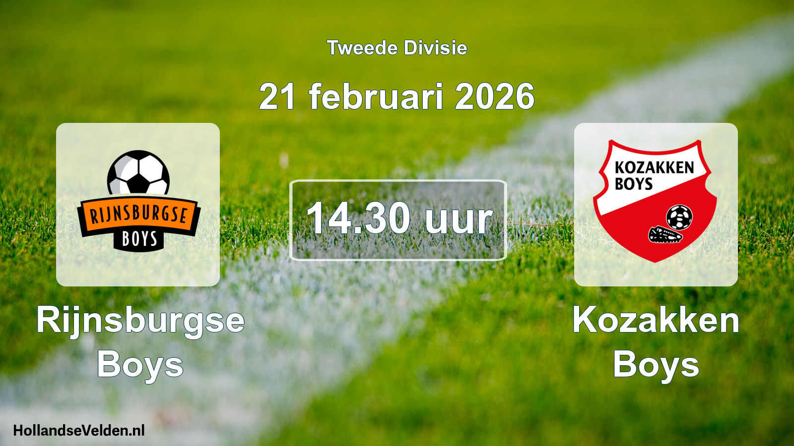 Scheduled Match: Rijnsburgse Boys - Kozakken Boys (21 February 2026)