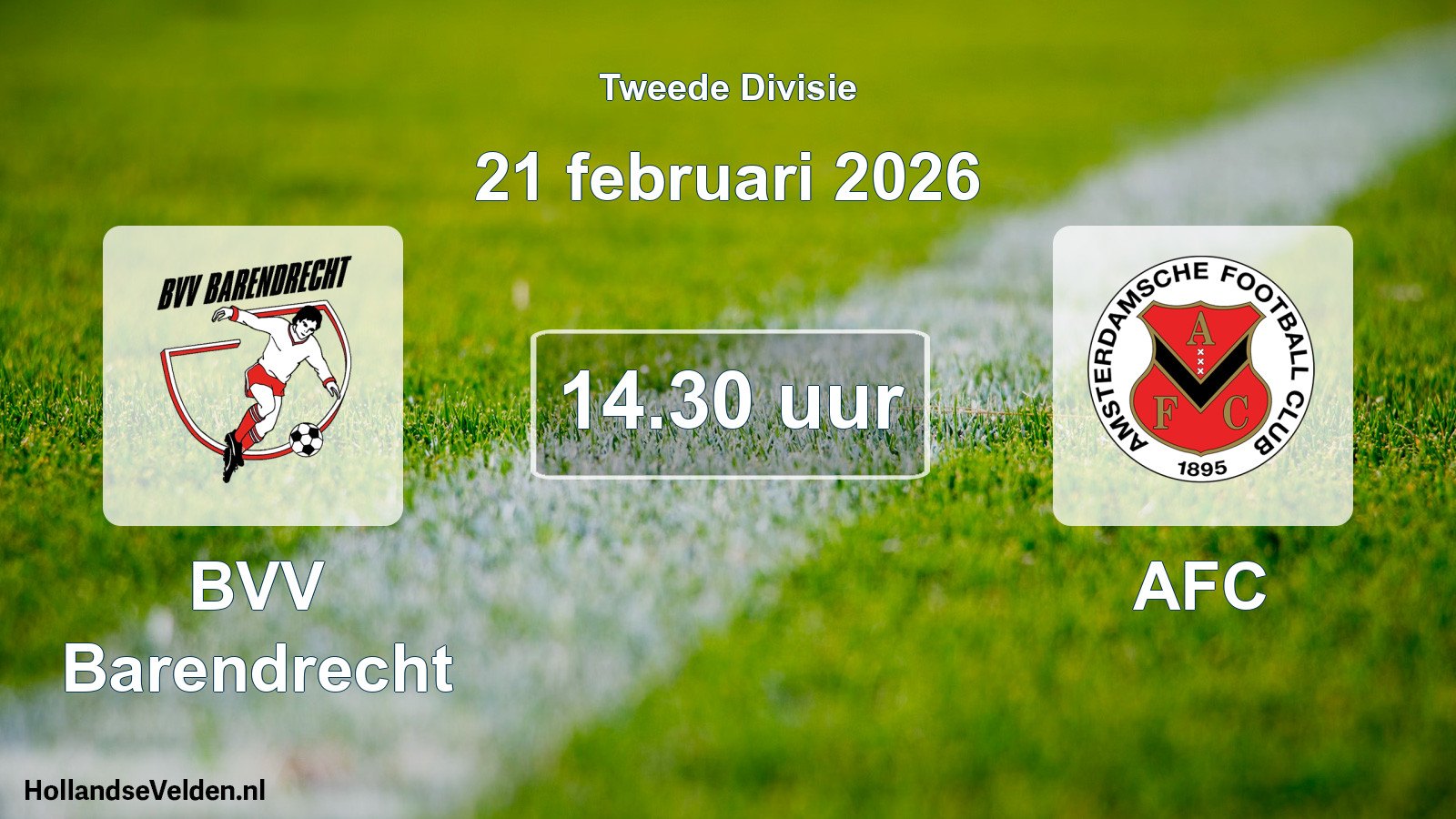 Scheduled Match: BVV Barendrecht - AFC (21 February 2026)