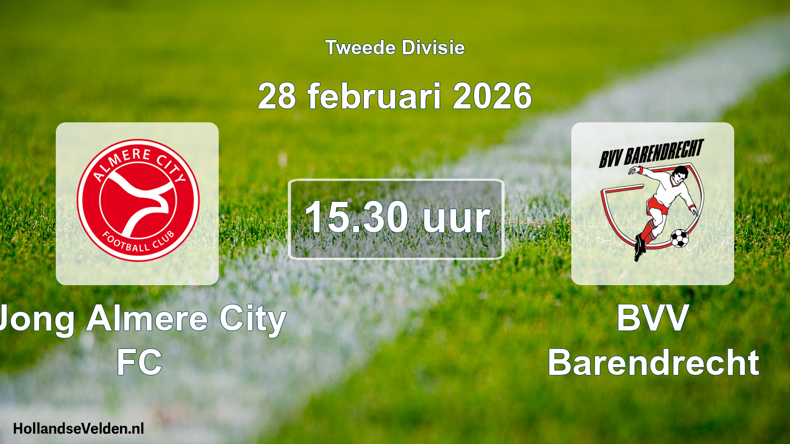 Scheduled Match: Jong Almere City FC - BVV Barendrecht (28 February 2026)