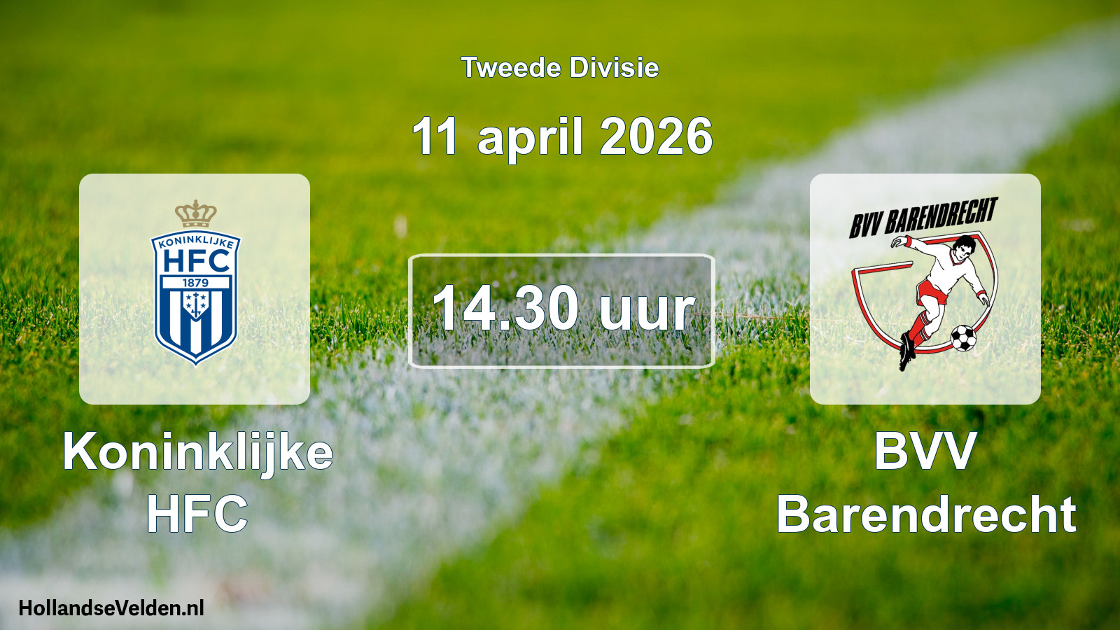 Scheduled Match: Koninklijke HFC - BVV Barendrecht (11 April 2026)