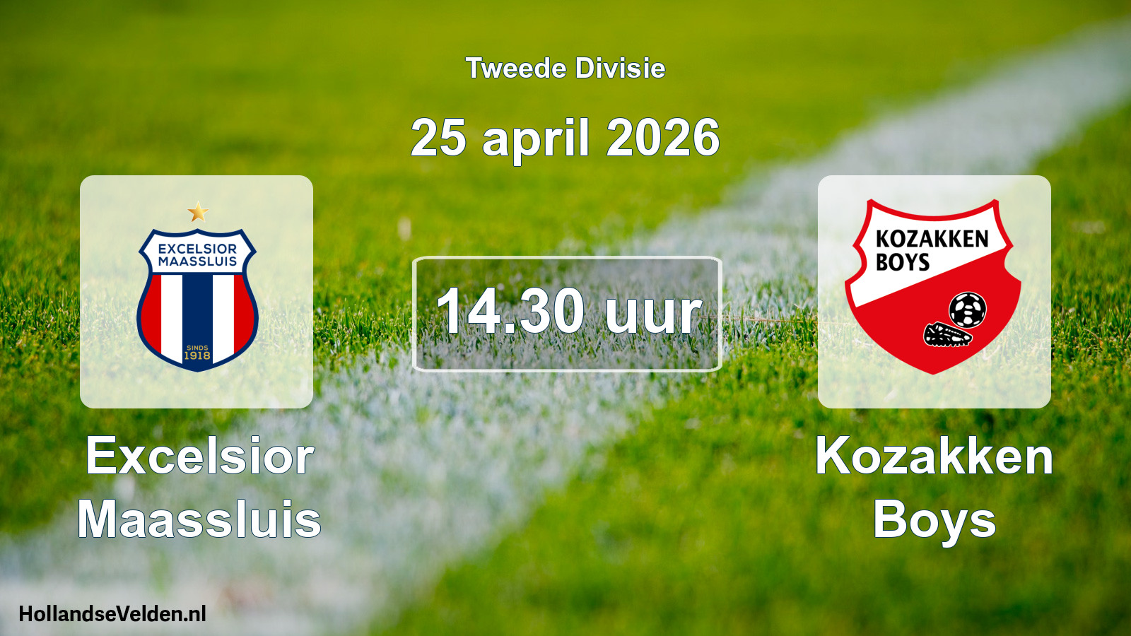 Scheduled Match: Excelsior Maassluis - Kozakken Boys (25 April 2026)