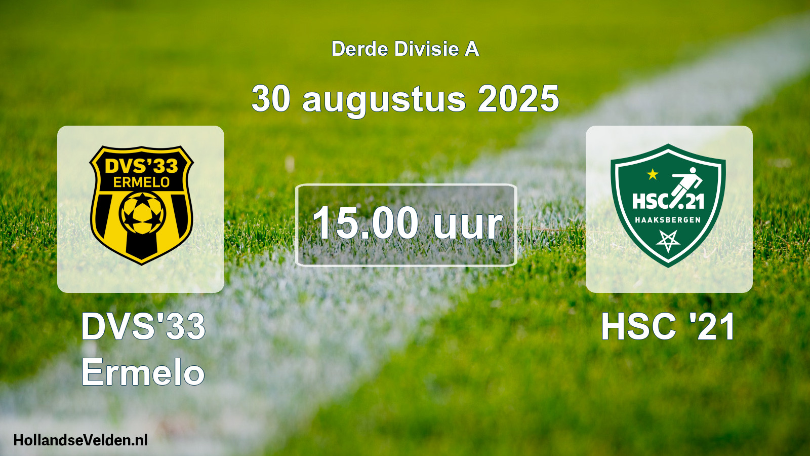 Scheduled Match: DVS'33 Ermelo - HSC '21 (30 August 2025)