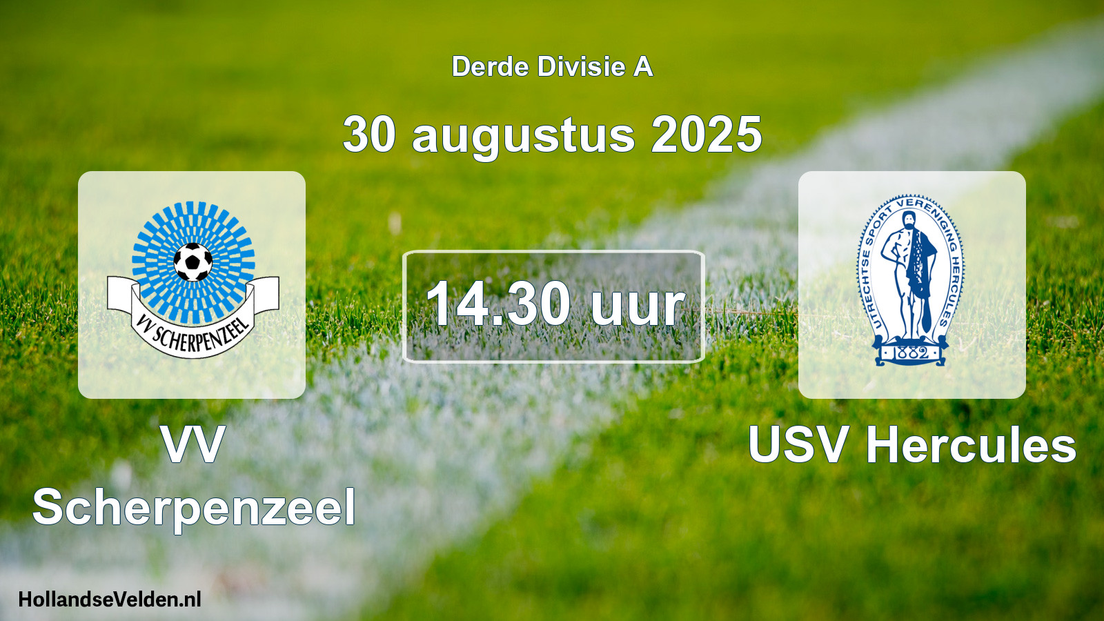 Geplande wedstrijd: VV Scherpenzeel - USV Hercules (30 augustus 2025)