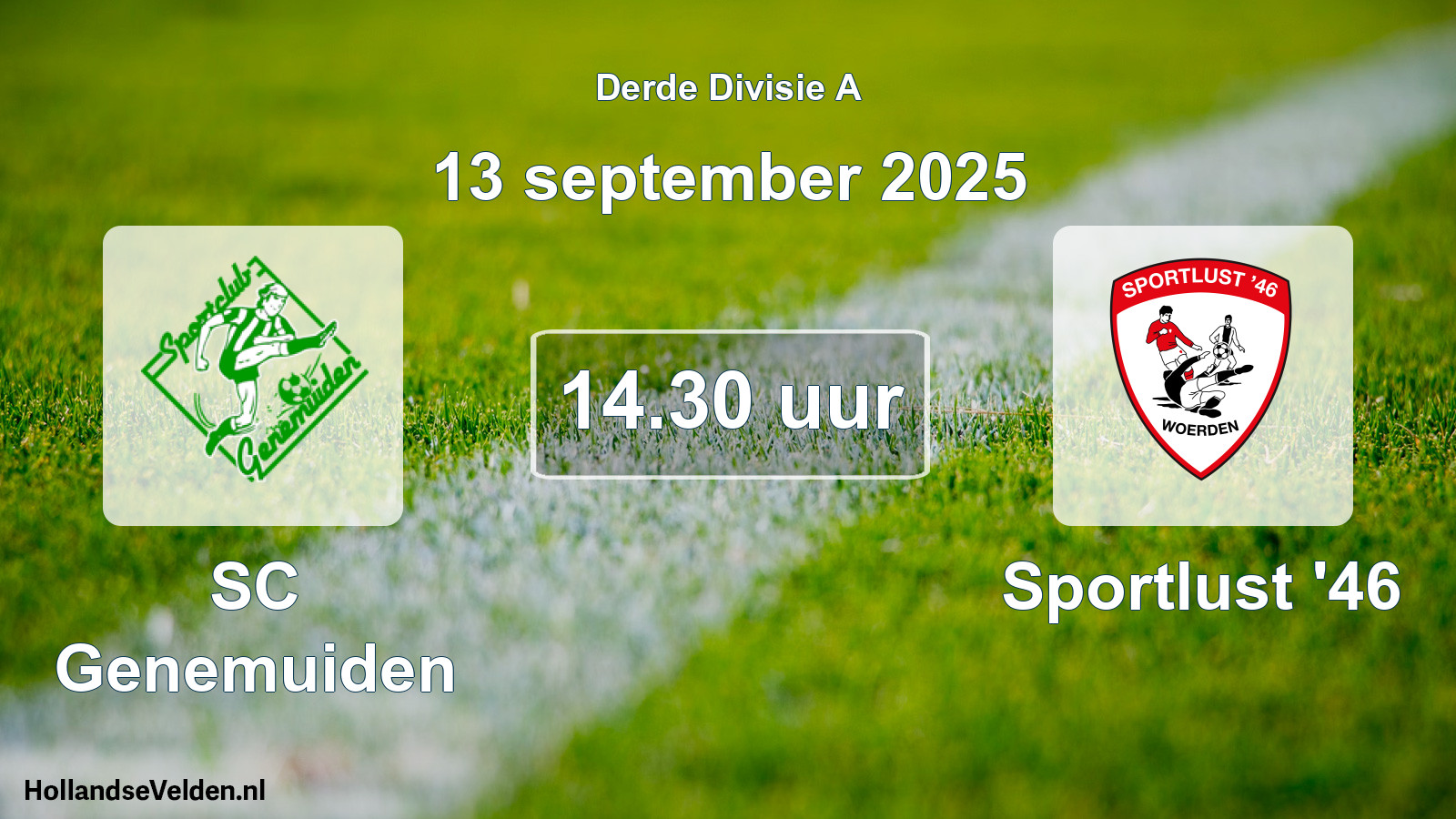 Scheduled Match: SC Genemuiden - Sportlust '46 (13 September 2025)