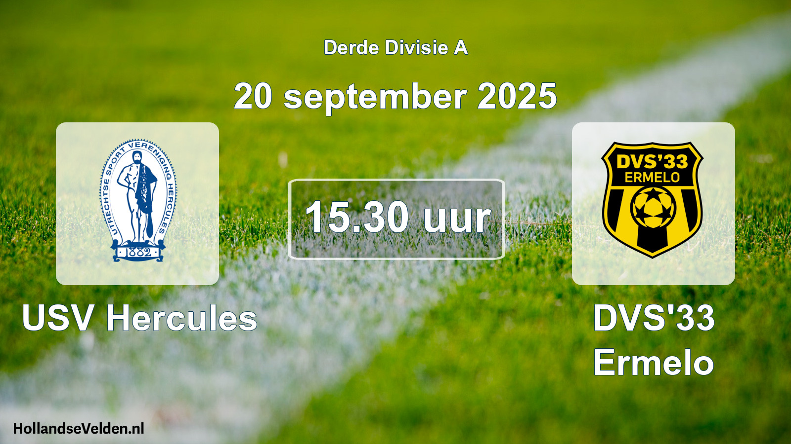 Scheduled Match: USV Hercules - DVS'33 Ermelo (20 September 2025)
