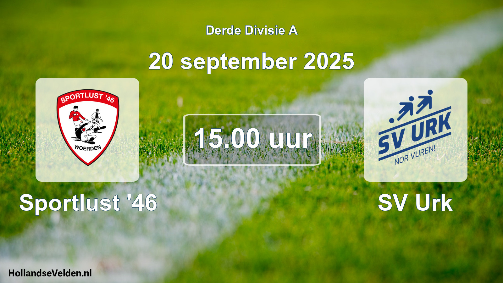 Geplande wedstrijd: Sportlust '46 - SV Urk (20 september 2025)