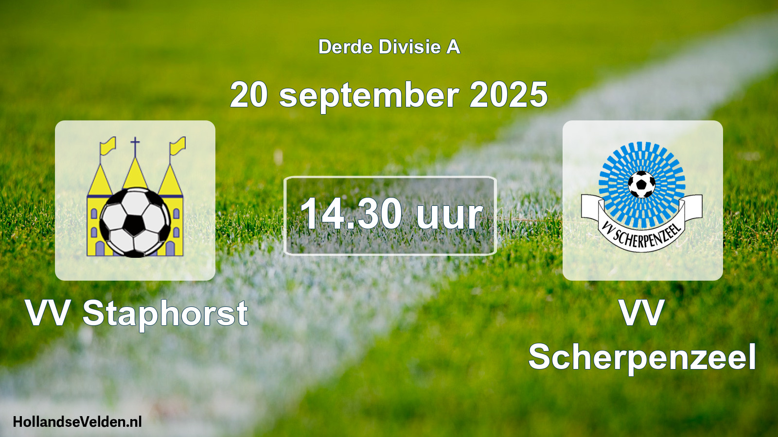 Geplande wedstrijd: VV Staphorst - VV Scherpenzeel (20 september 2025)