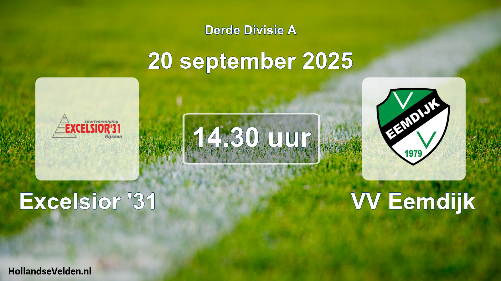 Scheduled Match: Excelsior '31 - VV Eemdijk (20 September 2025)