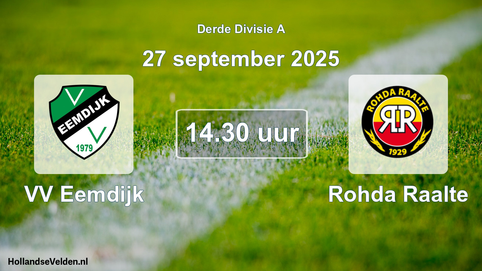 Scheduled Match: VV Eemdijk - Rohda Raalte (27 September 2025)