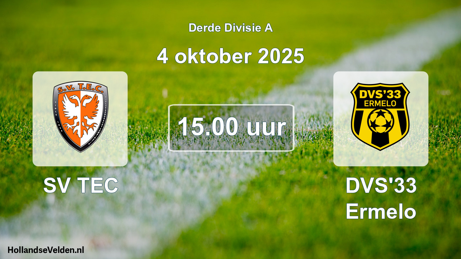 Scheduled Match: SV TEC - DVS'33 Ermelo (4 October 2025)