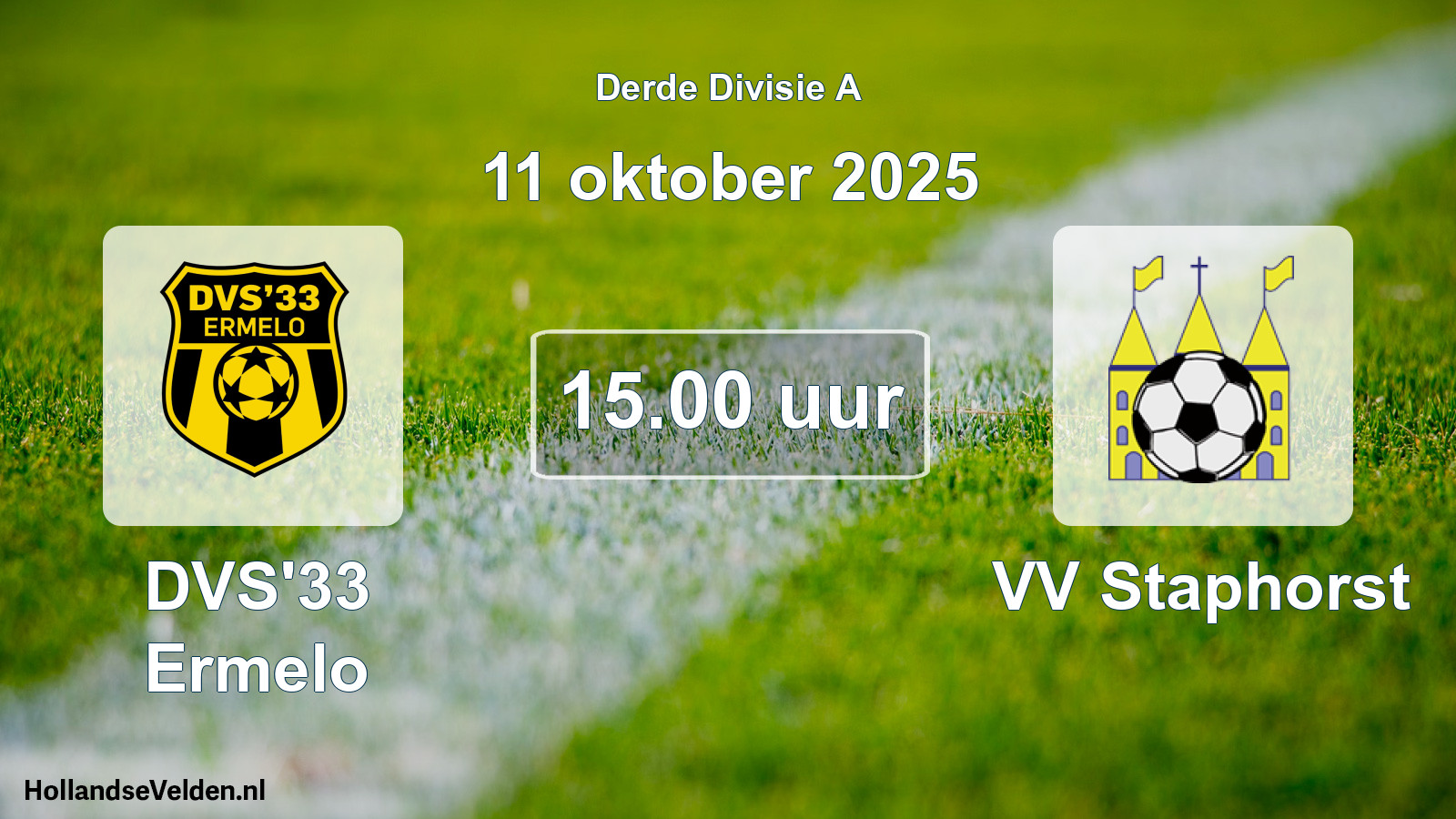 Scheduled Match: DVS'33 Ermelo - VV Staphorst (11 October 2025)