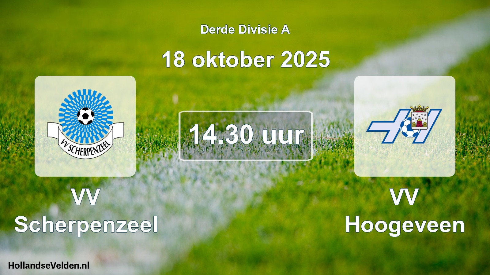 Geplande wedstrijd: VV Scherpenzeel - VV Hoogeveen (18 oktober 2025)