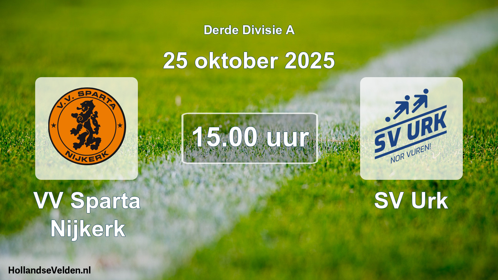 Scheduled Match: VV Sparta Nijkerk - SV Urk (25 October 2025)