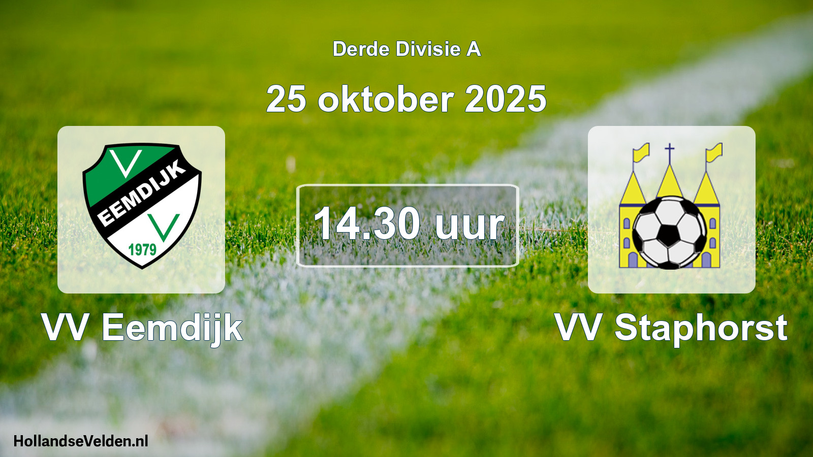 Geplande wedstrijd: VV Eemdijk - VV Staphorst (25 oktober 2025)