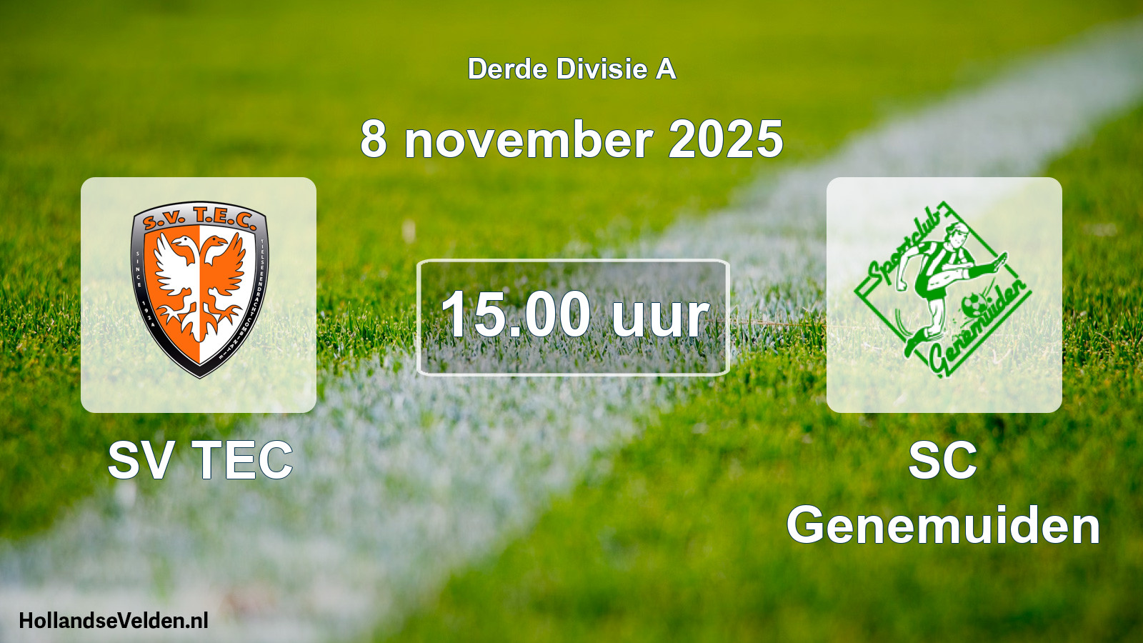 Geplande wedstrijd: SV TEC - SC Genemuiden (8 november 2025)