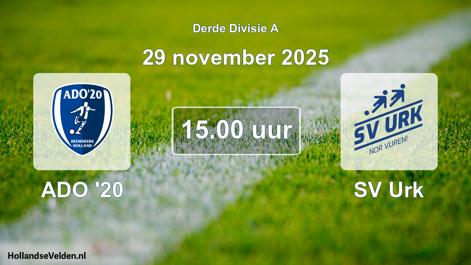 Geplande wedstrijd: ADO '20 - SV Urk (29 november 2025)