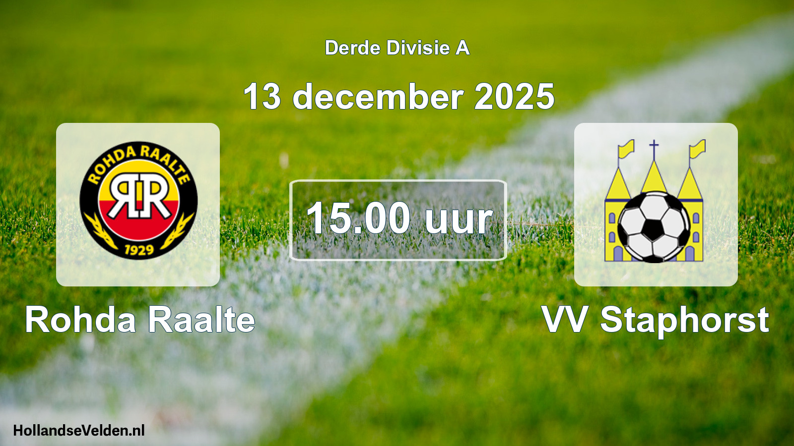 Geplande wedstrijd: Rohda Raalte - VV Staphorst (13 december 2025)