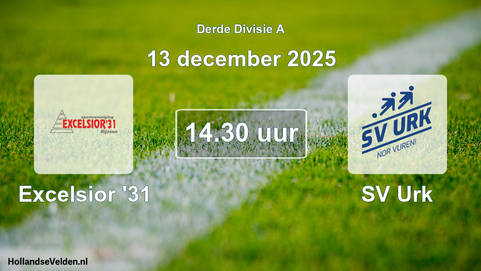 Scheduled Match: Excelsior '31 - SV Urk (13 December 2025)