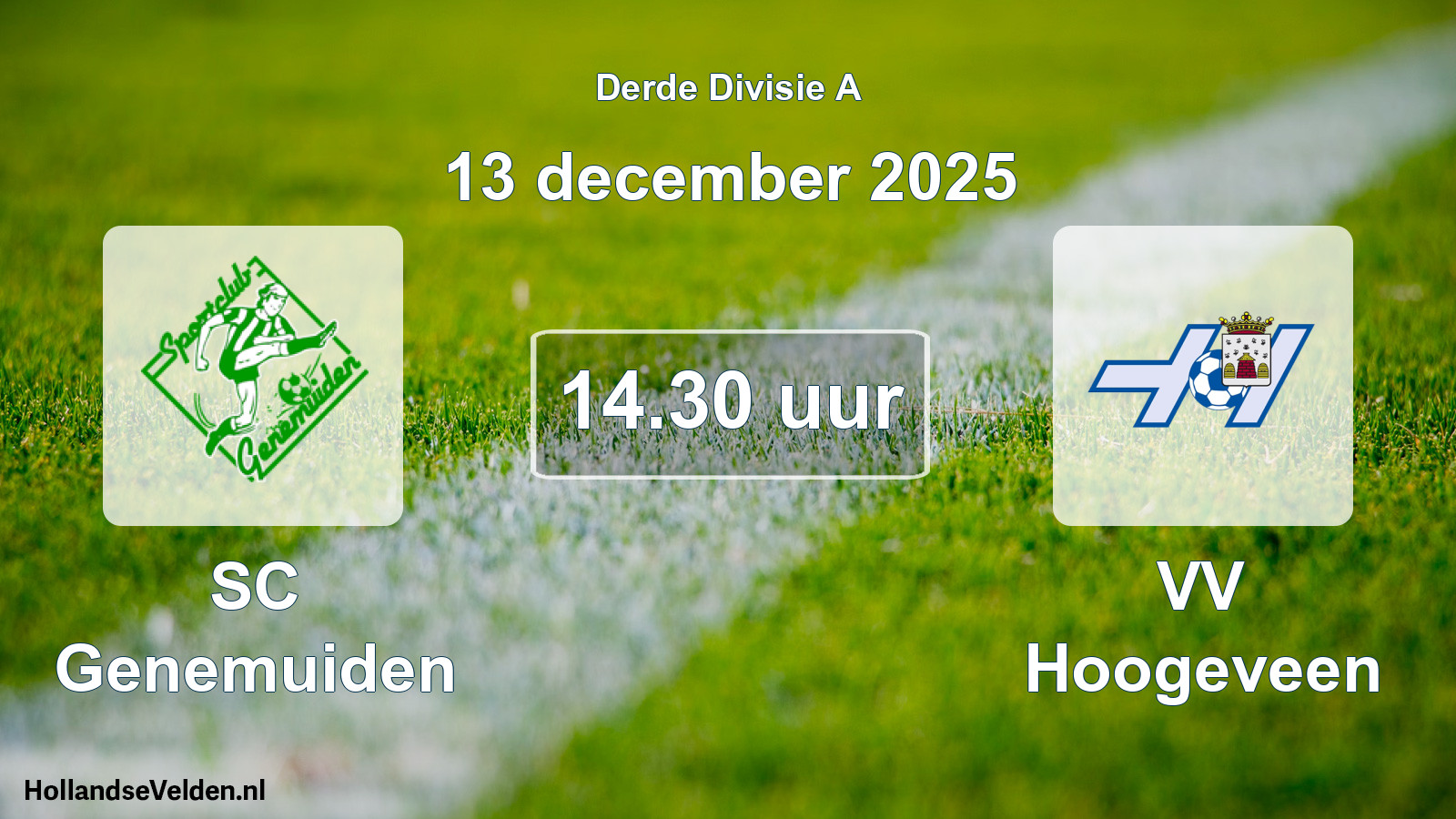 Geplande wedstrijd: SC Genemuiden - VV Hoogeveen (13 december 2025)