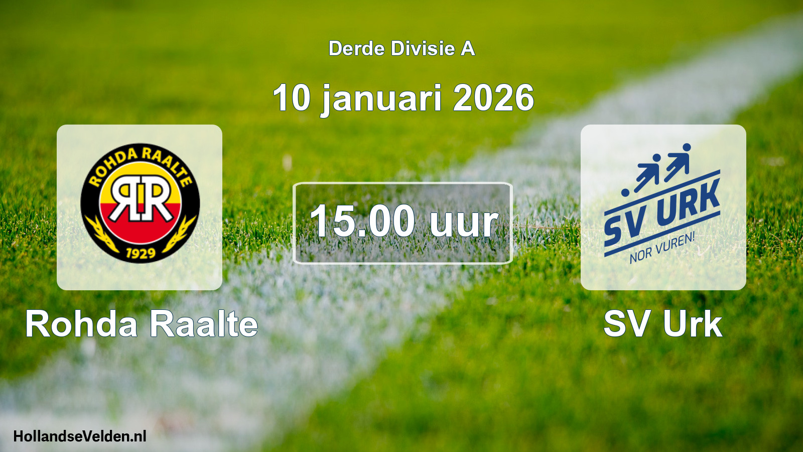 Geplande wedstrijd: Rohda Raalte - SV Urk (10 januari 2026)