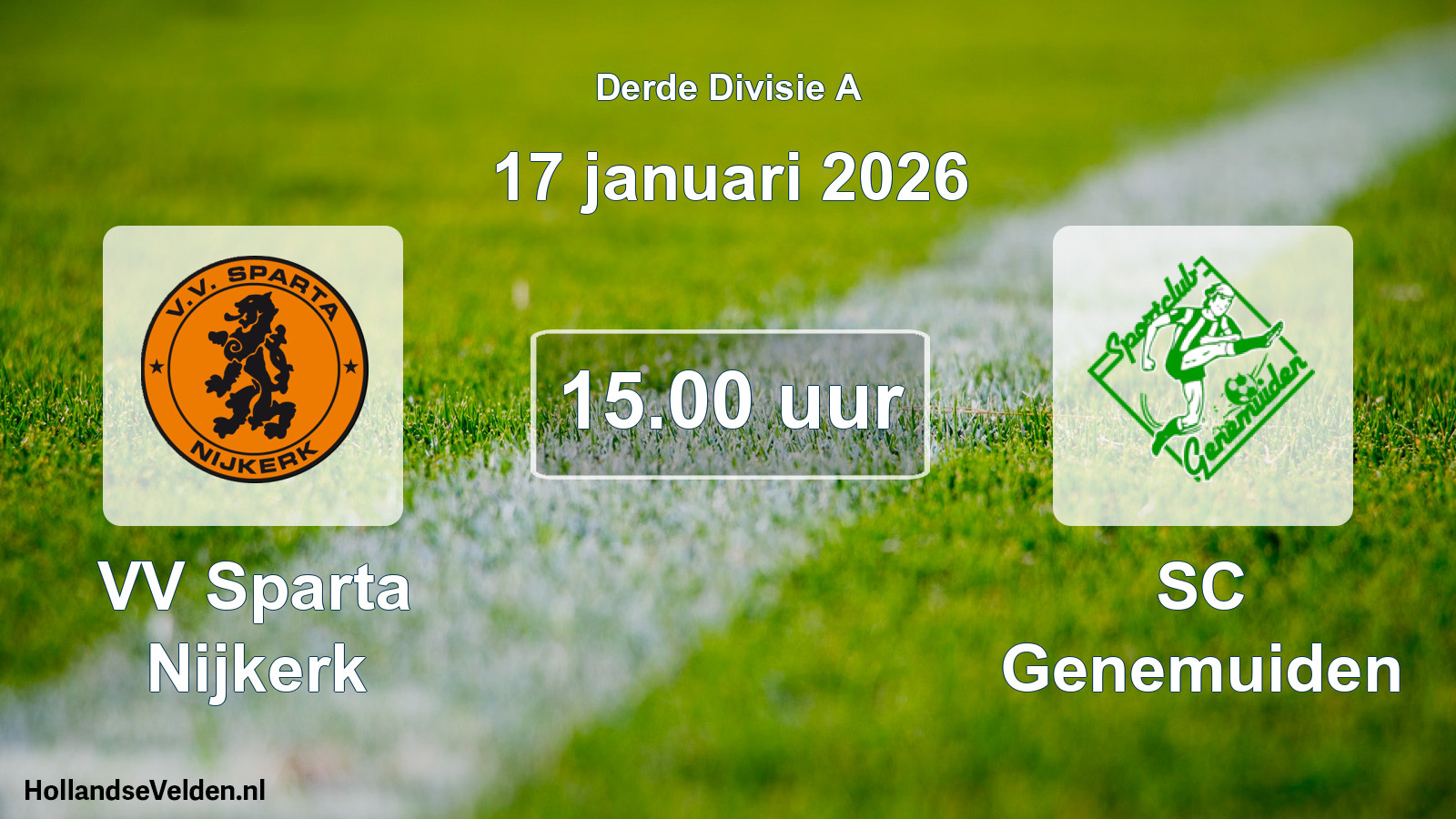 Scheduled Match: VV Sparta Nijkerk - SC Genemuiden (17 January 2026)