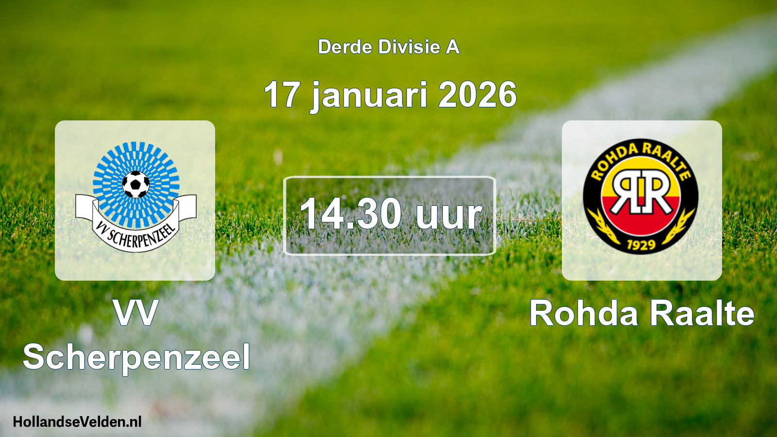 Geplande wedstrijd: VV Scherpenzeel - Rohda Raalte (17 januari 2026)