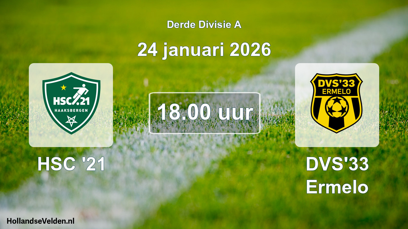 Scheduled Match: HSC '21 - DVS'33 Ermelo (24 January 2026)
