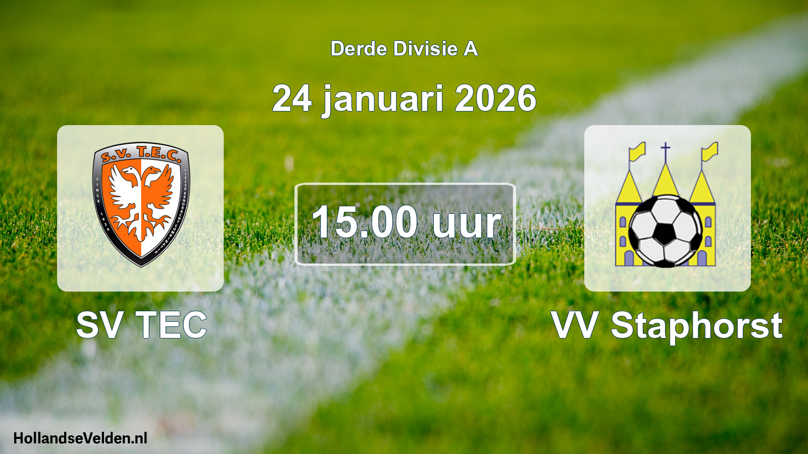 Geplande wedstrijd: SV TEC - VV Staphorst (24 januari 2026)