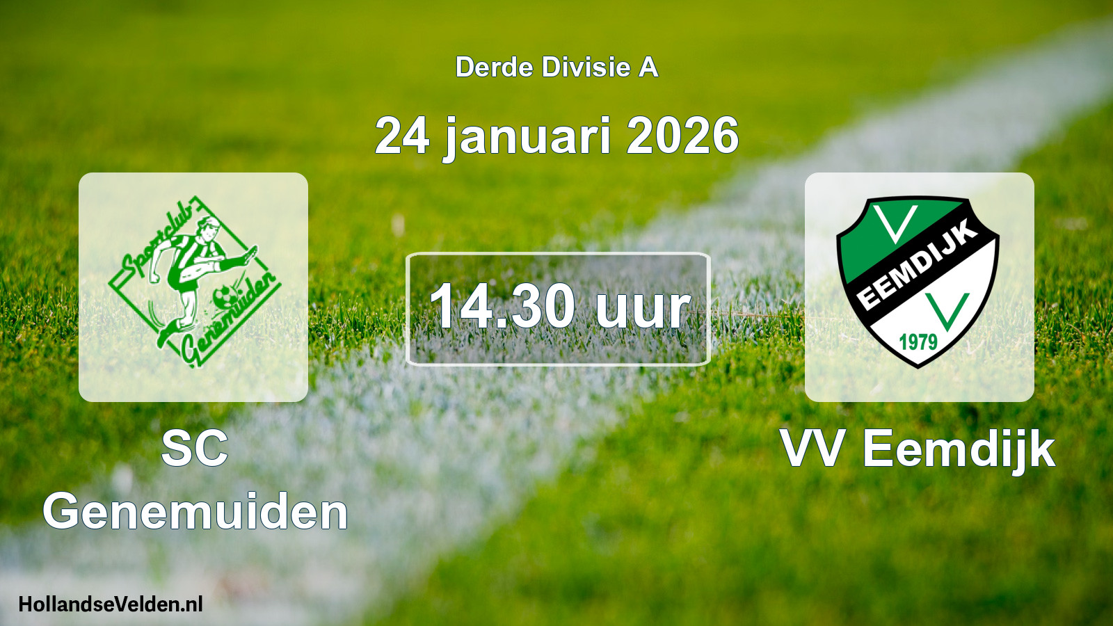 Geplande wedstrijd: SC Genemuiden - VV Eemdijk (24 januari 2026)