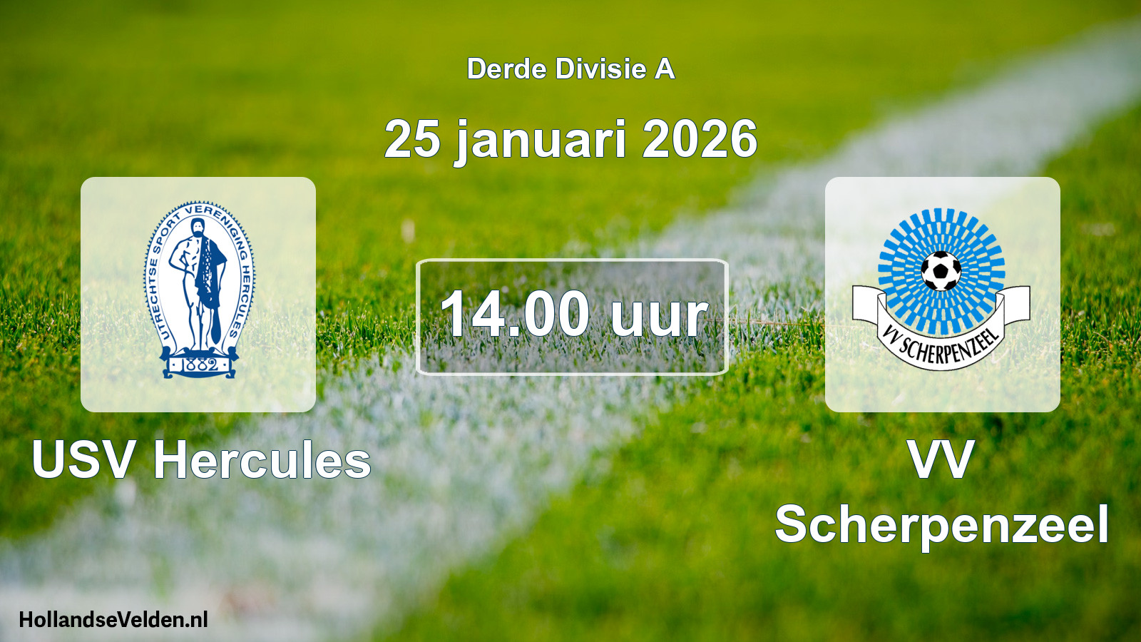 Geplande wedstrijd: USV Hercules - VV Scherpenzeel (25 januari 2026)