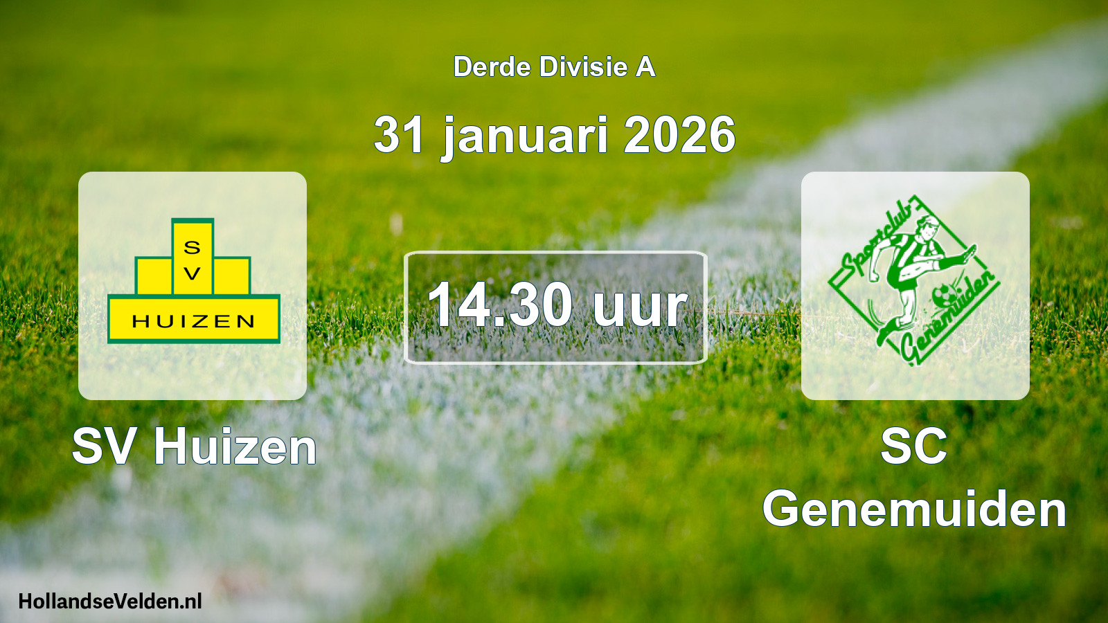 Geplande wedstrijd: SV Huizen - SC Genemuiden (31 januari 2026)