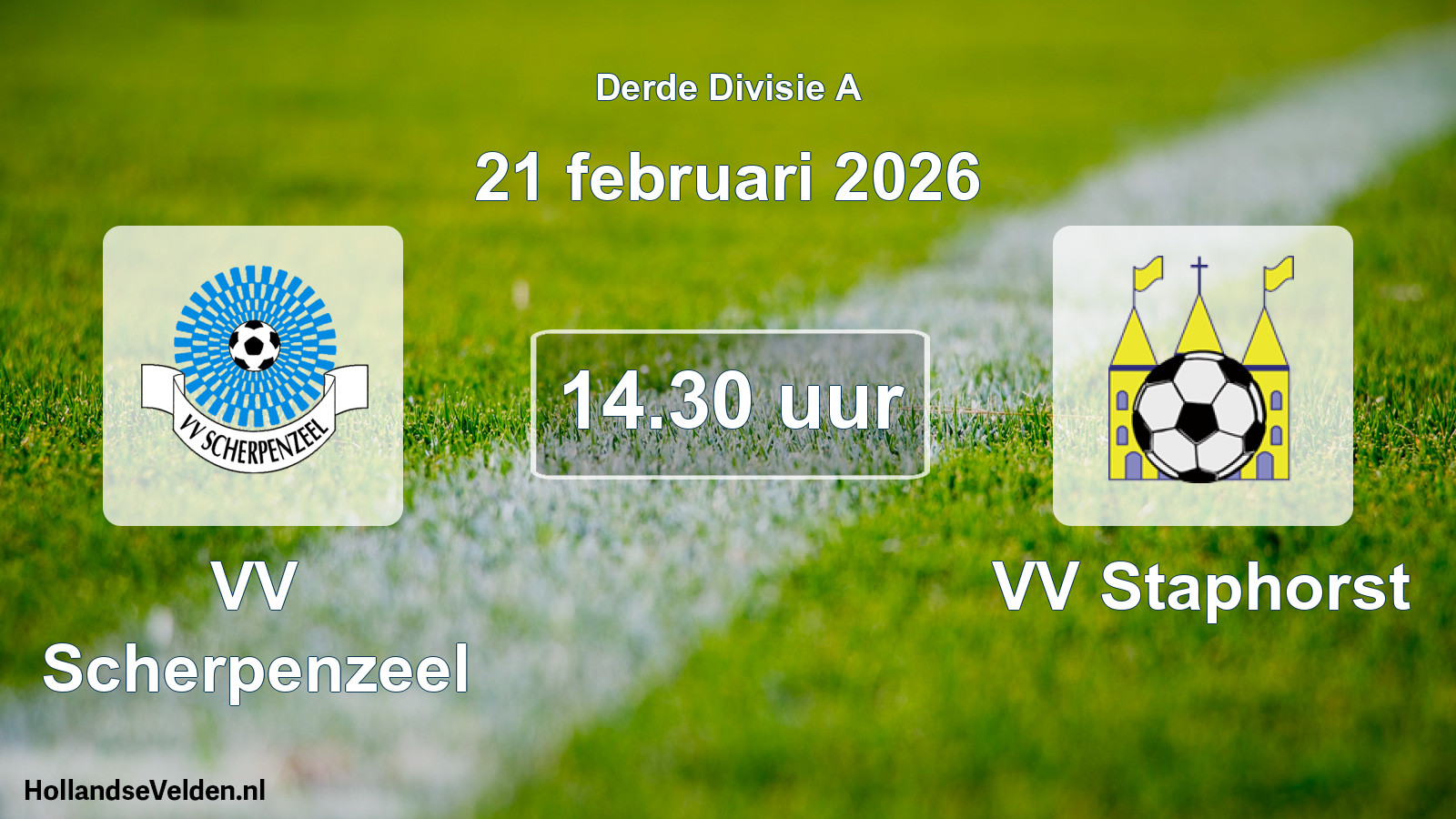 Geplande wedstrijd: VV Scherpenzeel - VV Staphorst (21 februari 2026)