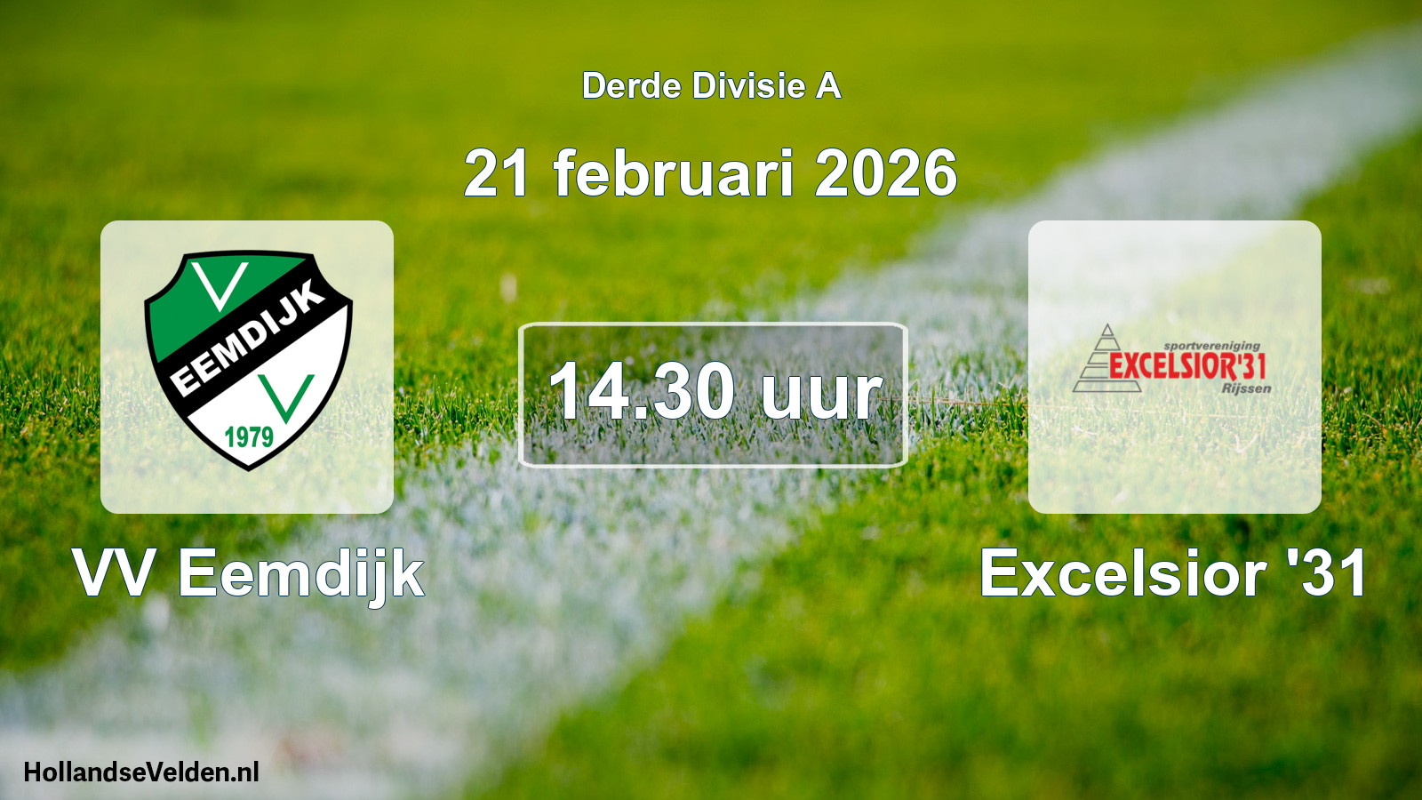 Scheduled Match: VV Eemdijk - Excelsior '31 (21 February 2026)