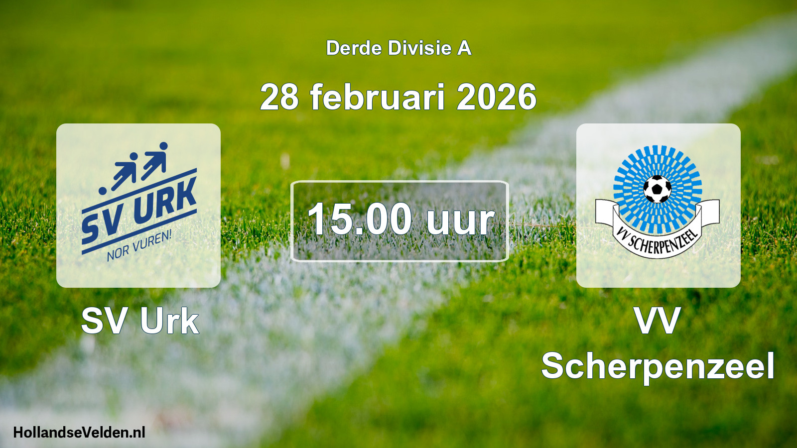 Geplande wedstrijd: SV Urk - VV Scherpenzeel (28 februari 2026)