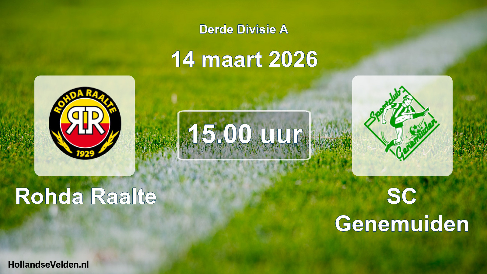 Geplande wedstrijd: Rohda Raalte - SC Genemuiden (14 maart 2026)