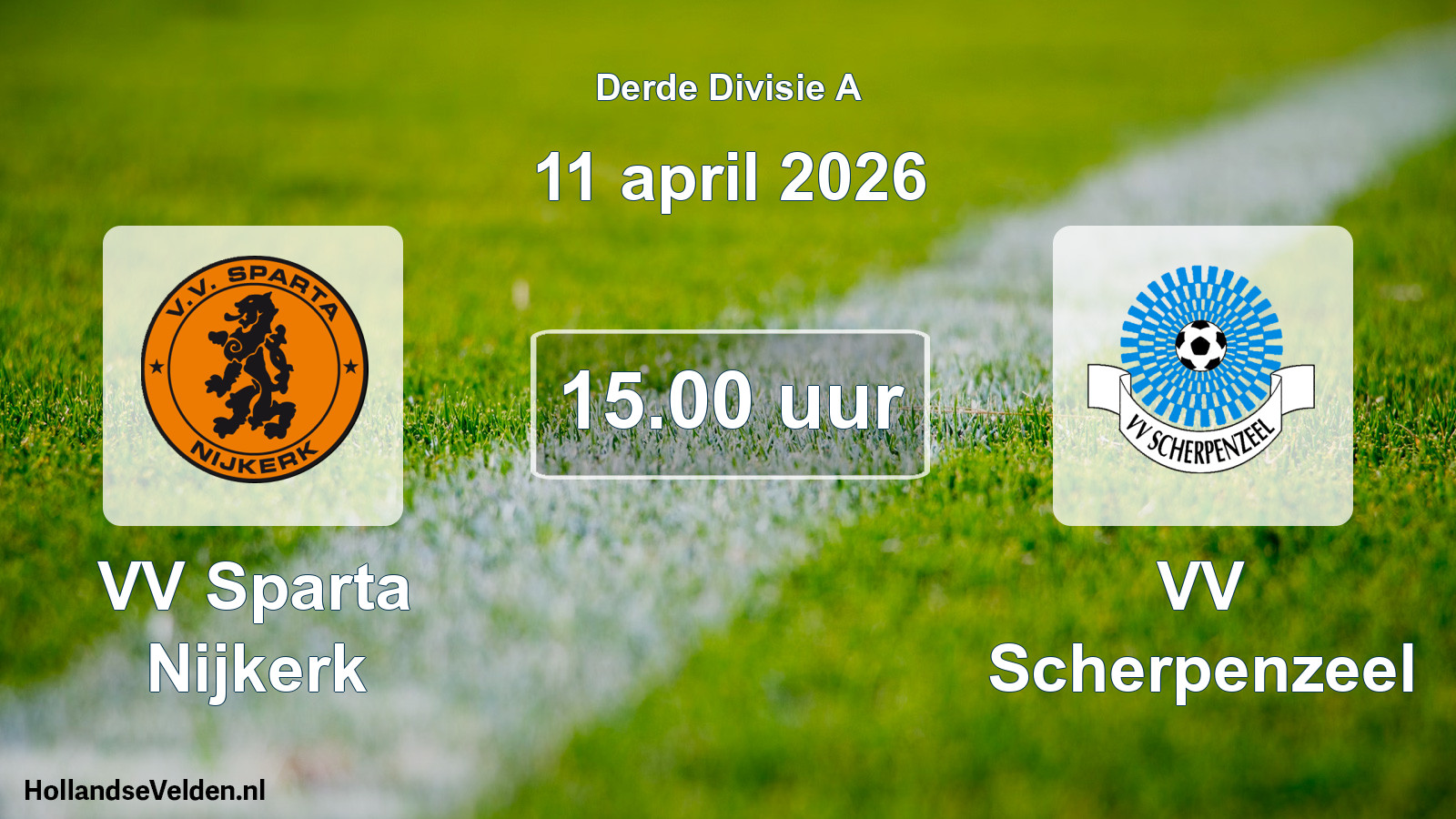 Geplande wedstrijd: VV Sparta Nijkerk - VV Scherpenzeel (11 april 2026)