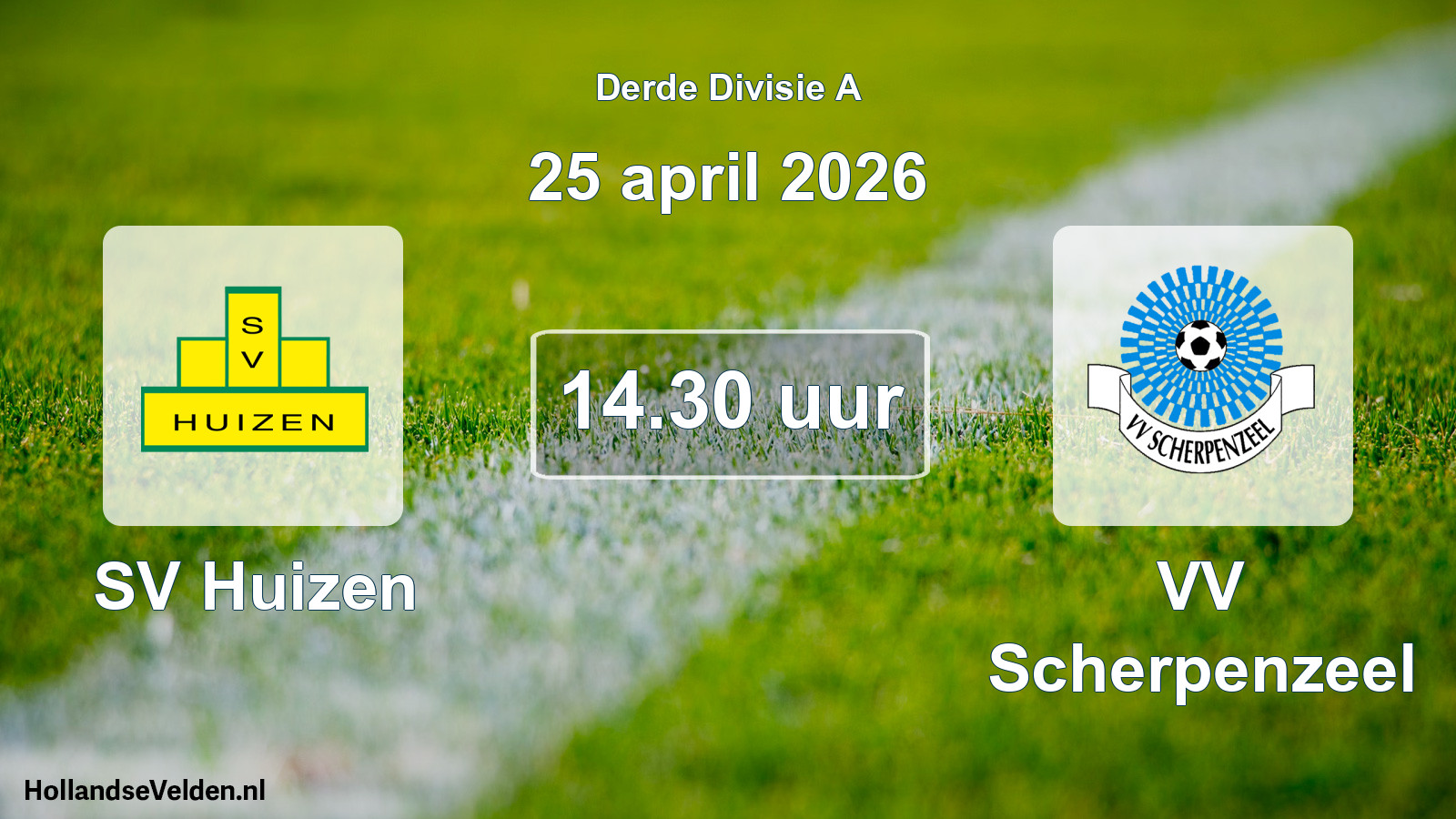 Geplande wedstrijd: SV Huizen - VV Scherpenzeel (25 april 2026)