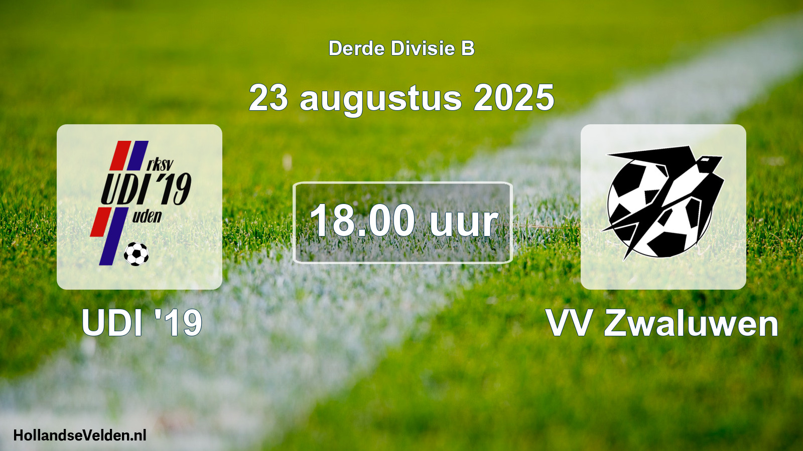Scheduled Match: UDI '19 - VV Zwaluwen (23 August 2025)