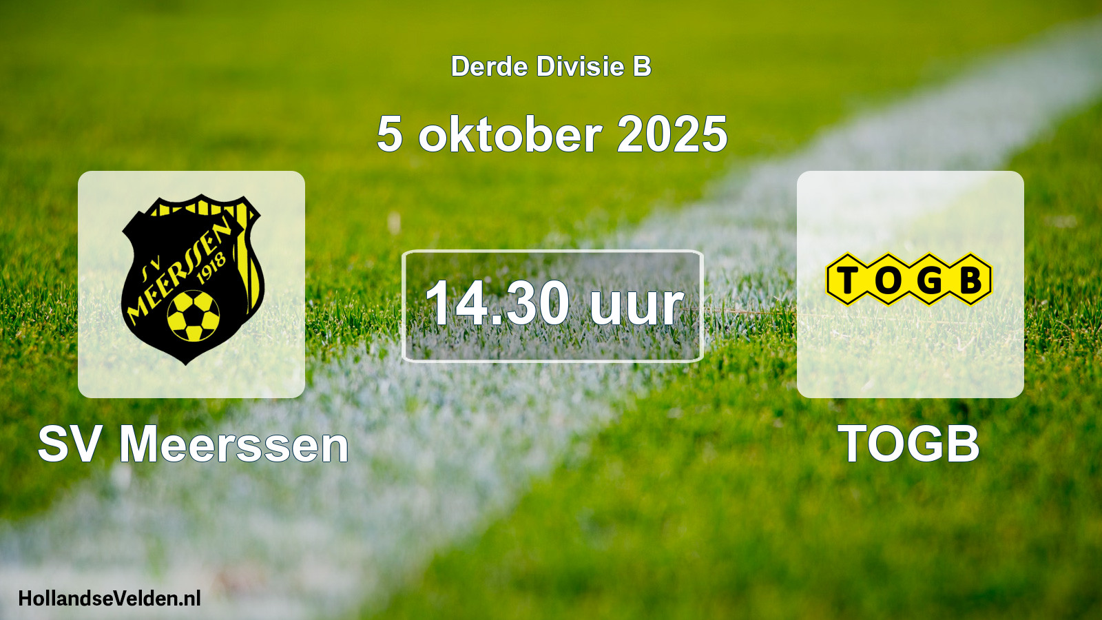 Geplande wedstrijd: SV Meerssen - TOGB (5 oktober 2025)