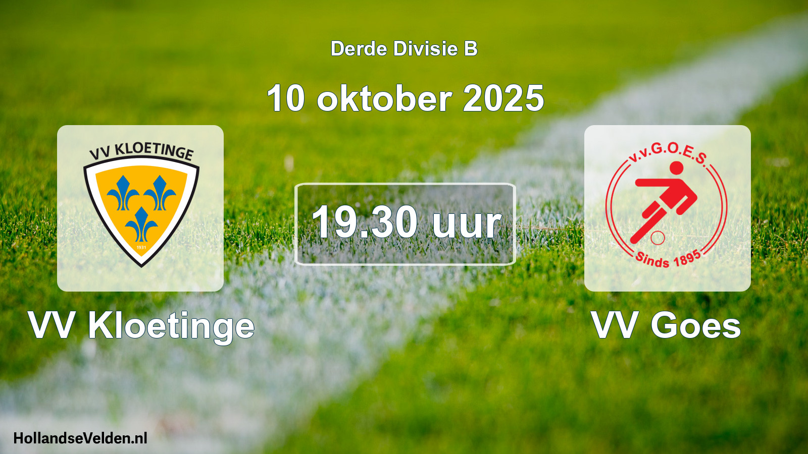 Geplande wedstrijd: VV Kloetinge - VV Goes (10 oktober 2025)