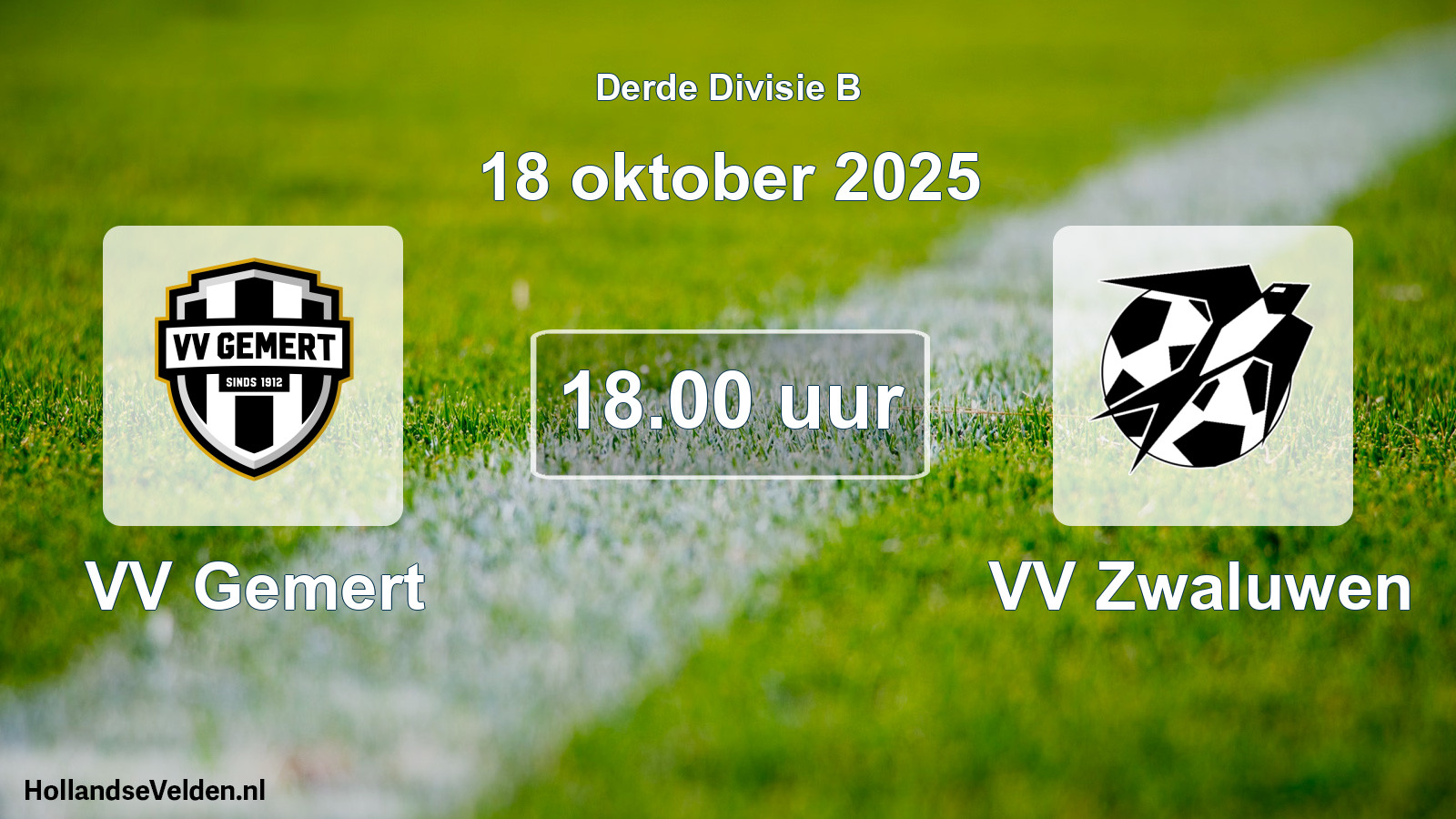 Scheduled Match: VV Gemert - VV Zwaluwen (18 October 2025)