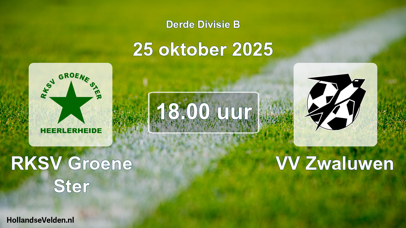 Scheduled Match: RKSV Groene Ster - VV Zwaluwen (25 October 2025)