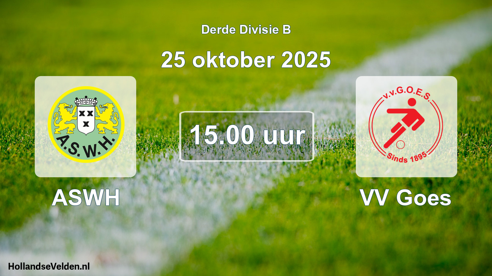 Scheduled Match: ASWH - VV Goes (25 October 2025)