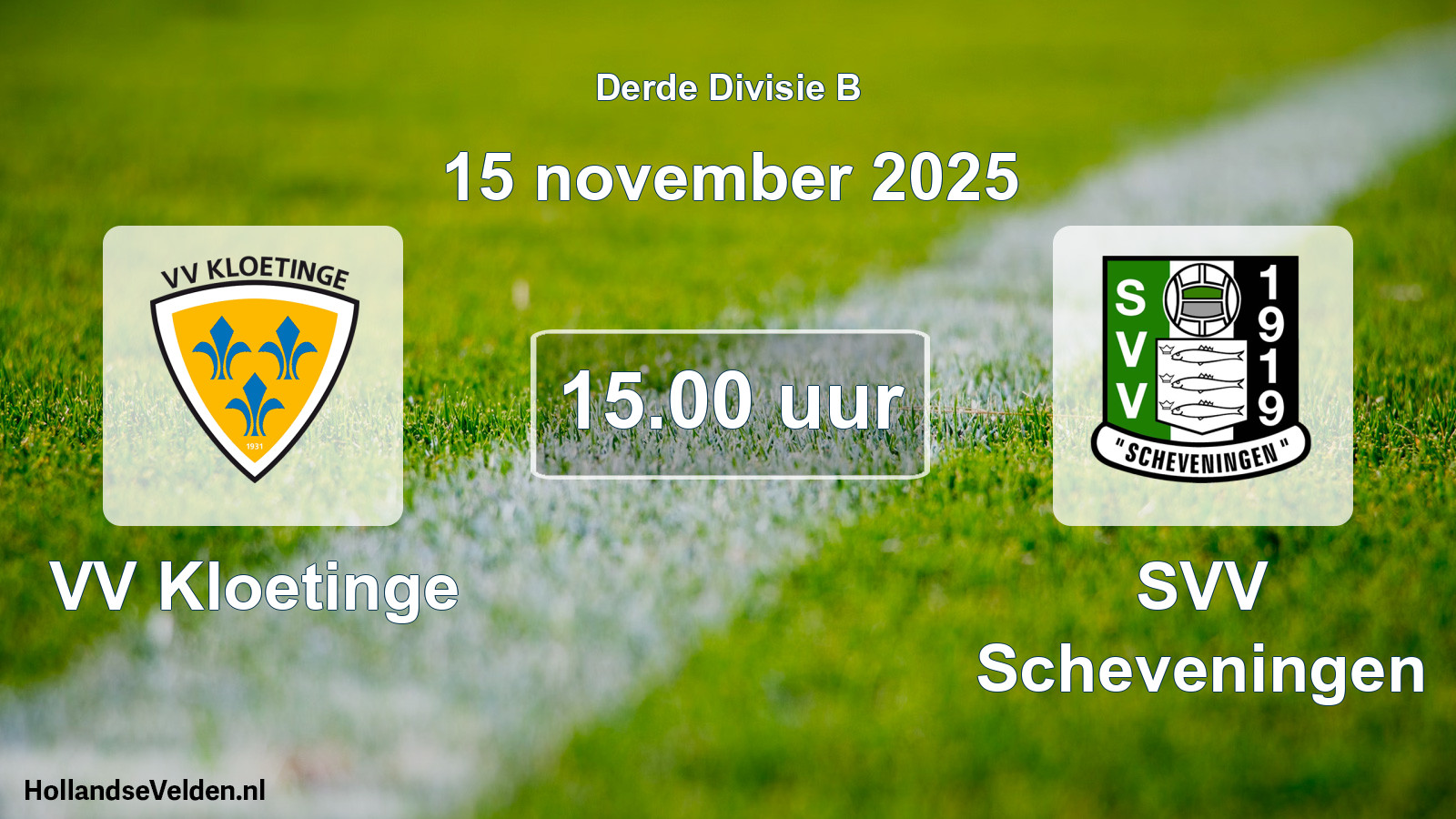 Scheduled Match: VV Kloetinge - SVV Scheveningen (15 November 2025)