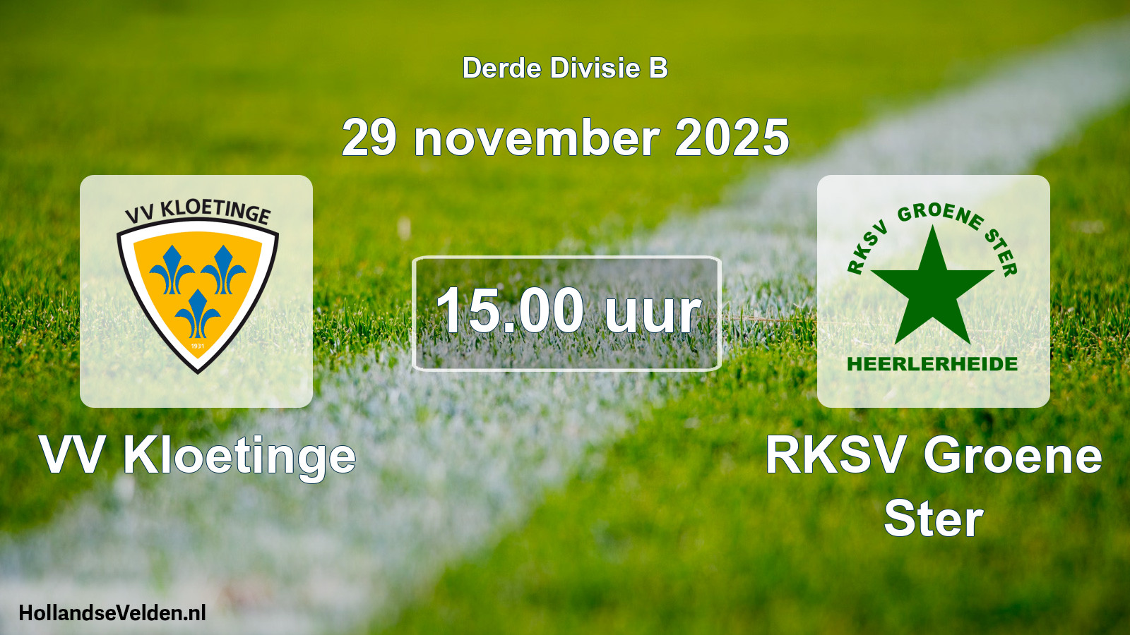 Scheduled Match: VV Kloetinge - RKSV Groene Ster (29 November 2025)