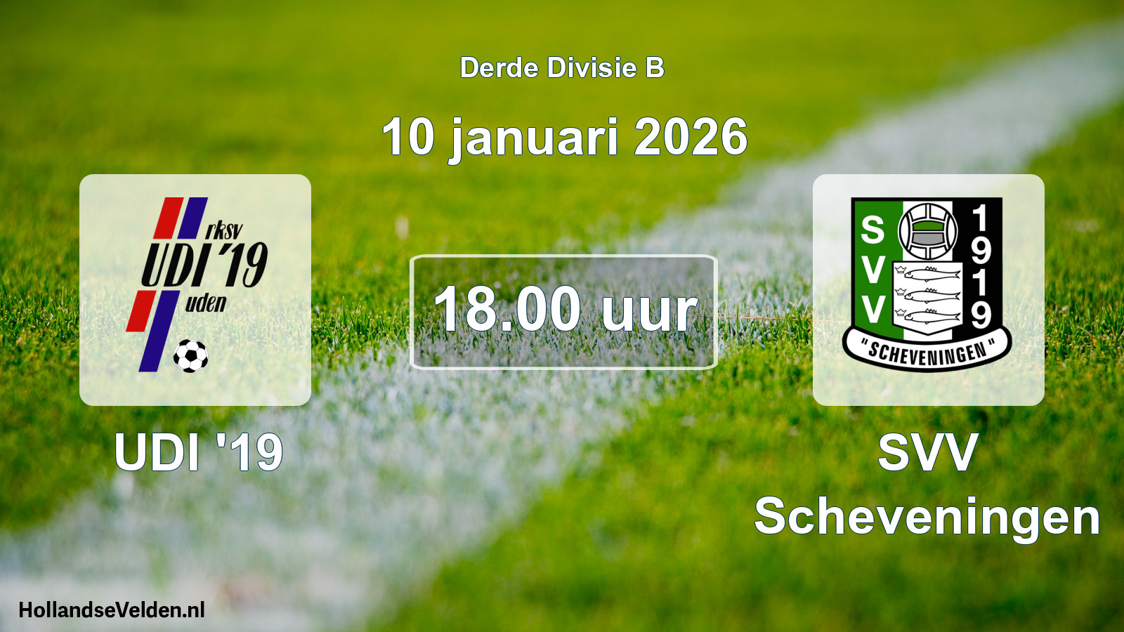 Geplande wedstrijd: UDI '19 - SVV Scheveningen (10 januari 2026)