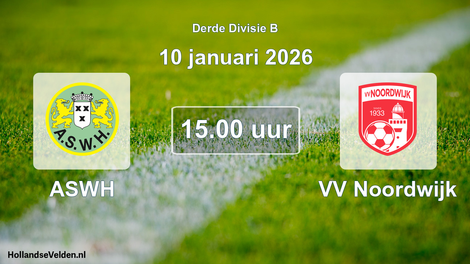 Scheduled Match: ASWH - VV Noordwijk (10 January 2026)