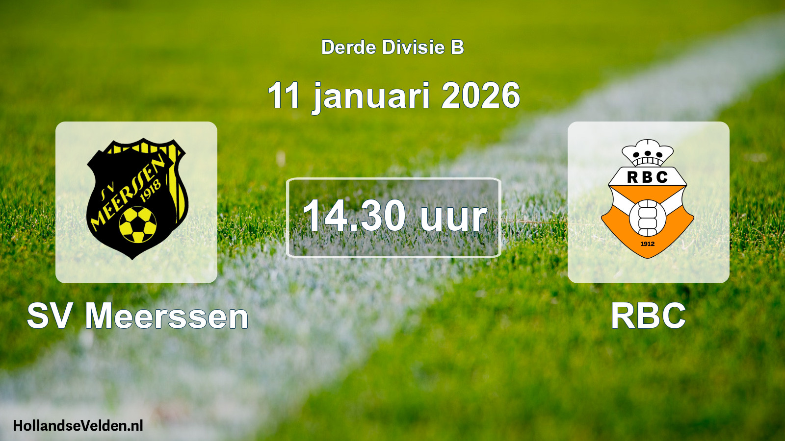 Geplande wedstrijd: SV Meerssen - RBC (11 januari 2026)